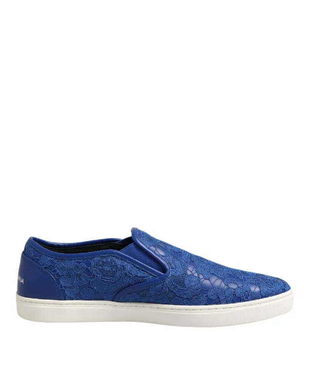 Dolce & Gabbana Lace SlipOn Sneakers Men Blue