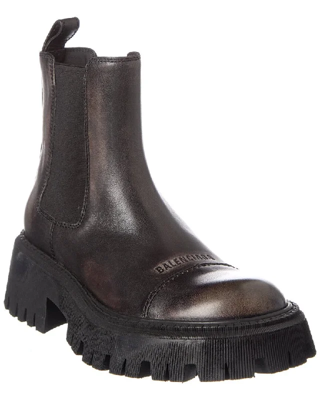 Balenciaga Tractor Leather Bootie