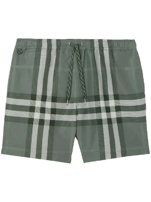 Burberry Martin Check Swim Shorts Dark Green