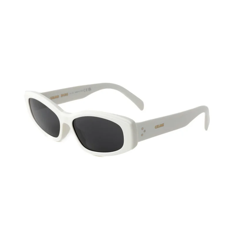 Celine Cat Eye Full Rim, with a Shiny Ivory frame and Smoke lens.