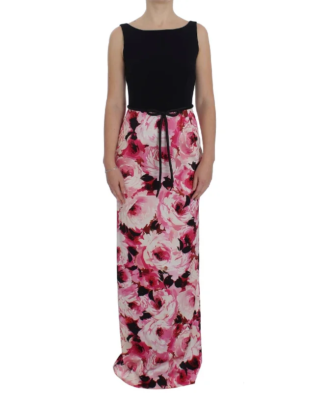 Dolce & Gabbana Floral Print Long Maxi Sheath Dress