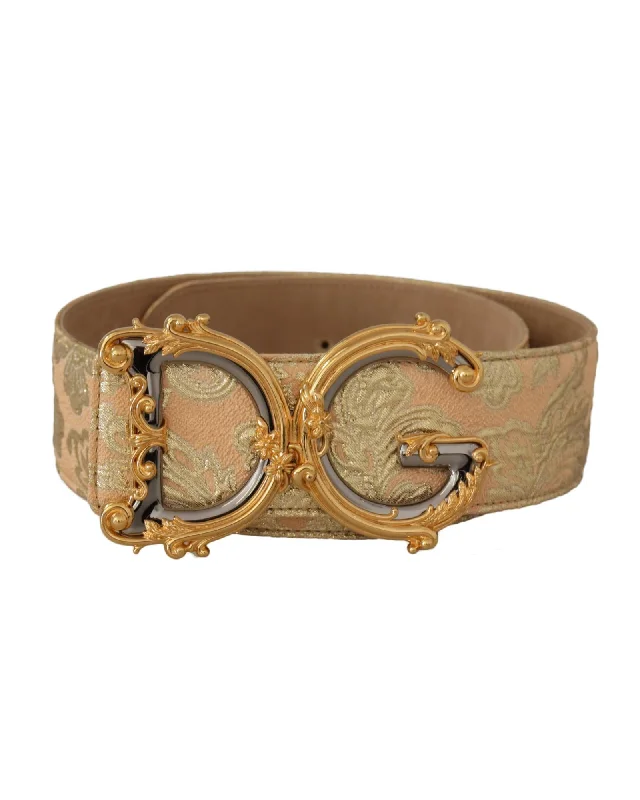 Dolce & Gabbana  Brocade Belt for Women - Peach