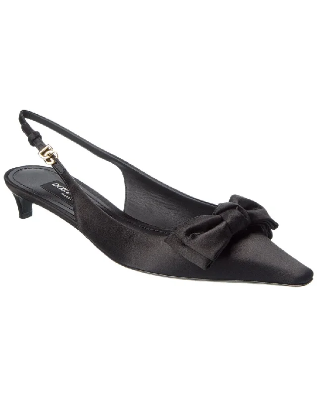 Dolce & Gabbana Dg Logo Satin Slingback Pump