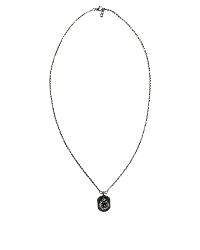 Dolce & Gabbana  Men's Silver Shield Pendant Necklace
