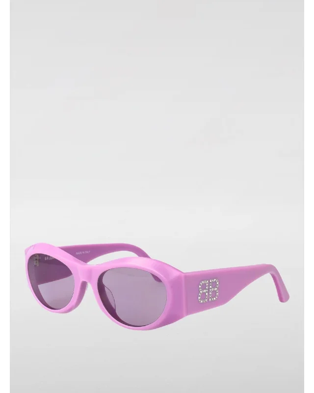 Balenciaga Oval Crystalembellished Sunglasses Women Violet
