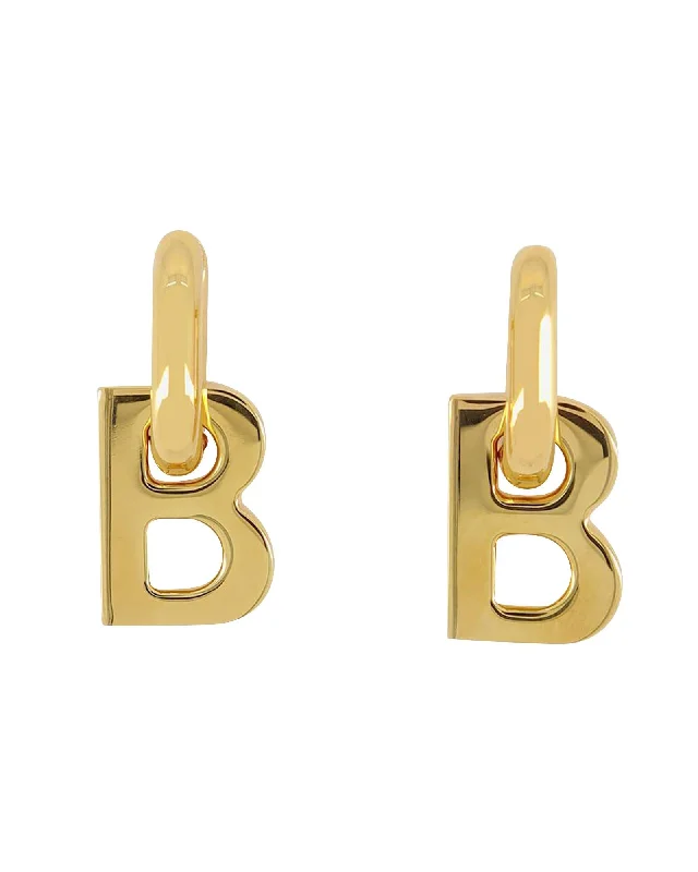 Balenciaga Letter Initial Drop Earrings Women Metallic | Gold