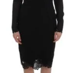 Dolce & Gabbana  Black Lace Long Sleeve Dress