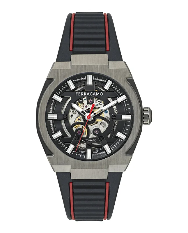 Ferragamo Mens  Gun 43mm Strap Fashion Watch