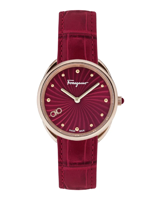 Ferragamo Womens Cuir  34mm Strap Fashion Watch