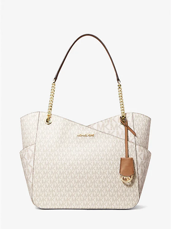 Michael Kors Jet Set Large Logo Shoulder Bag Vanilla 