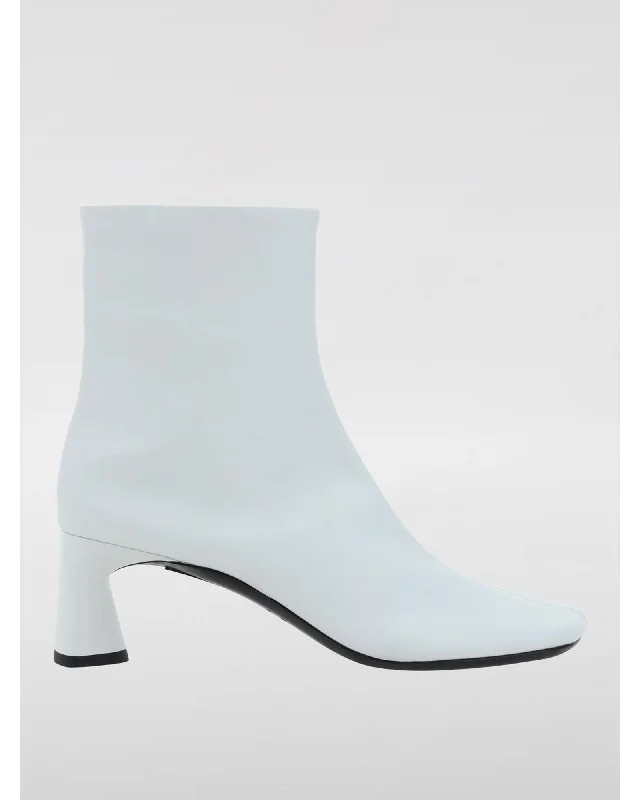 Balenciaga Knife Boot Low Heel Women White Ankle