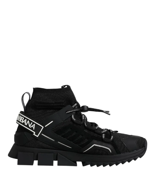 Dolce & Gabbana Lace Up Sneakers with Logo and Rubber Sole