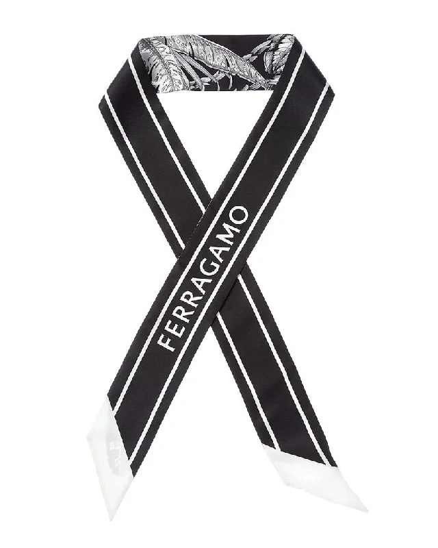 Ferragamo Logo Printed Silk Scarf