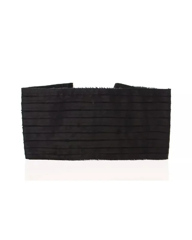 Dolce & Gabbana  Black Pleated Belt