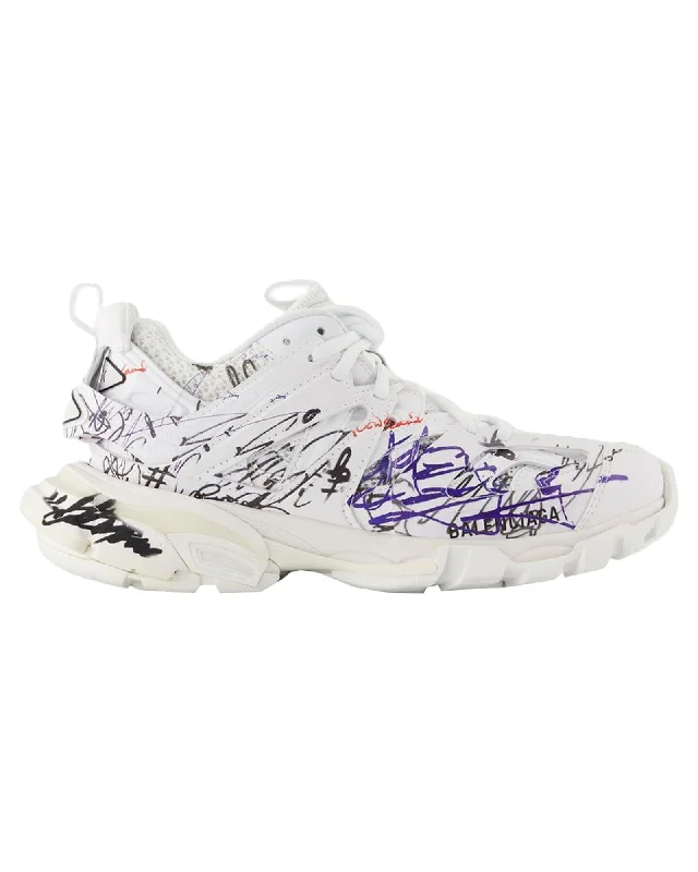 Balenciaga Track Graffiti Sneaker Women White | White