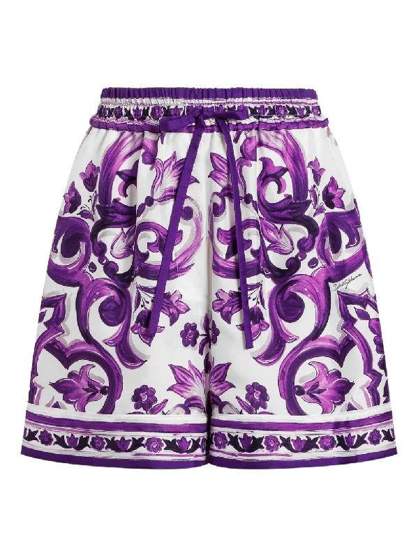 Dolce & Gabbana Majolica-print twill shorts
