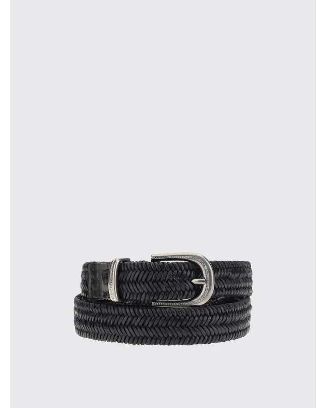 Brunello Cucinelli Braided Leather Belt Women Black