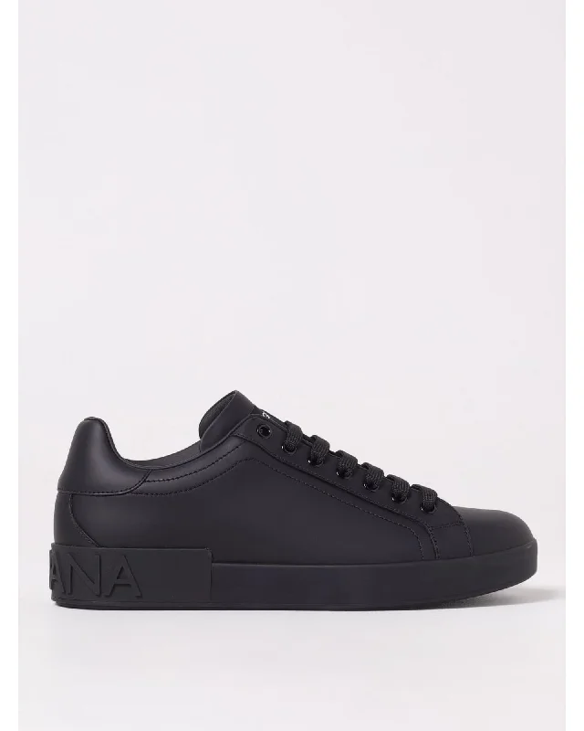 Dolce & Gabbana Portofino Sneaker Leather Casual Men Black