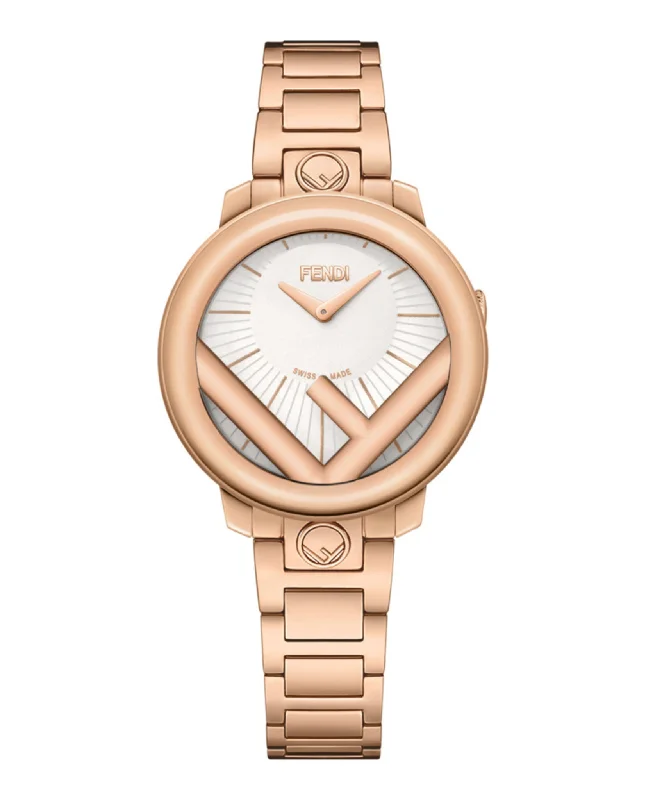 Fendi Womens Run Away Rosegold 28mm Bracelet Fashion Watch