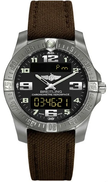 Breitling Professional Aerospace Evo Brown Canvas 43mm Men's Watch E7936310/BC27-108W