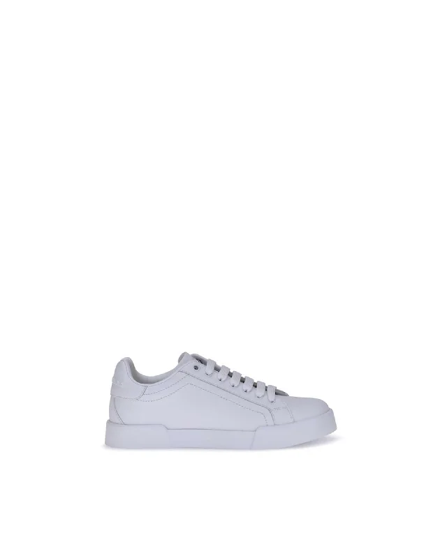 Dolce & Gabbana Leather LaceUp Sneakers Women White