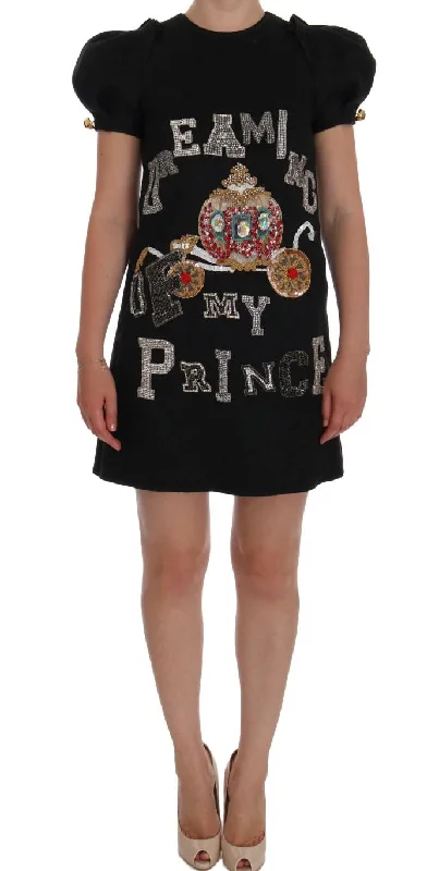 Dolce & Gabbana  Dream of My Prince Embellished Mini Dress Black