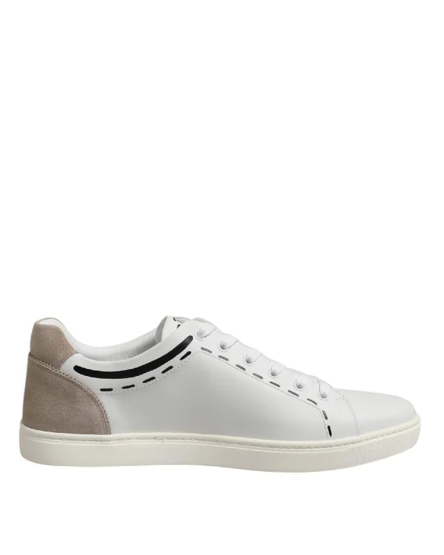 Dolce & Gabbana Leather Casual Sneakers Men White