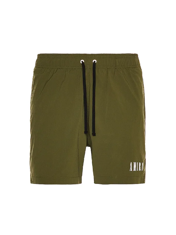 Amiri Core Logo Swimshorts in Military Green