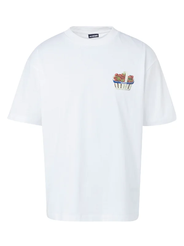 Jacquemus Le tshirt Franises Printed logo T-Shirt in White
