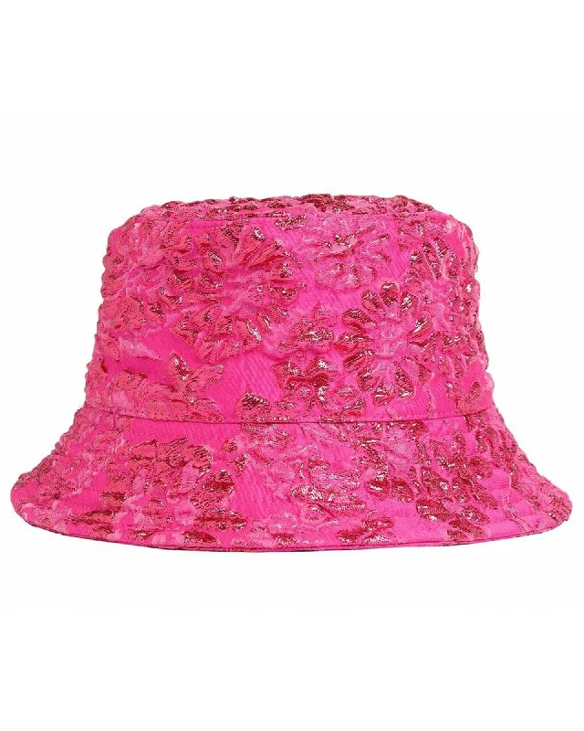 Valentino Garavani Floral Brocade Bucket Hat Women Fuchsia