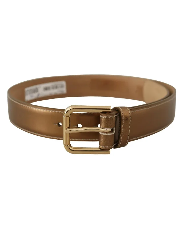 Dolce & Gabbana  Women's Bronze Leather Belt