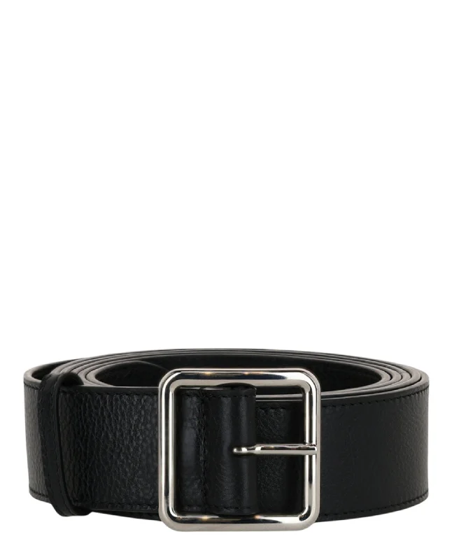 Alexander McQueen Womens Long Pebbled Leather Belt
