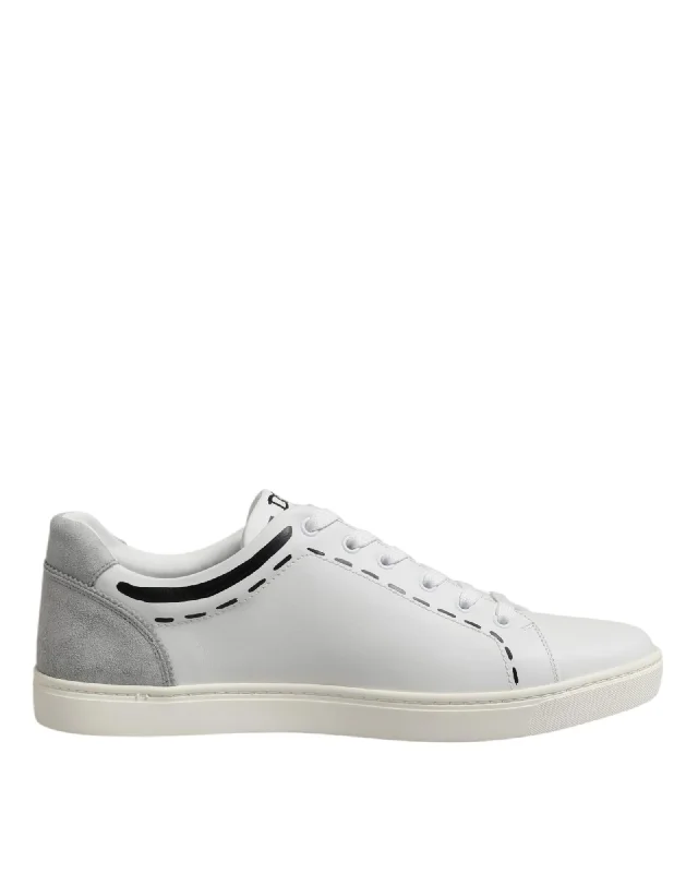 Dolce & Gabbana Leather Casual Sneakers Men White