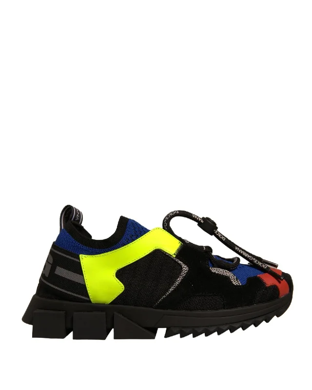 Dolce & Gabbana Low Top Slip-On Sneakers with Ridged Rubber Sole Women Multicolor