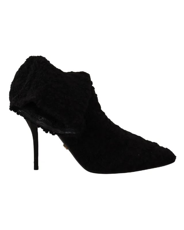 Dolce & Gabbana  Women's Black Shearling Booties