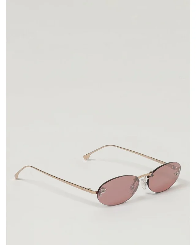 Fendi Oval Sunglasses FF0370S Metal Frame Women Gold