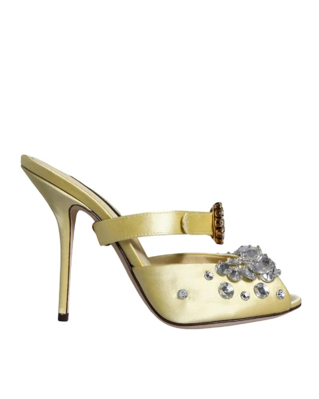 Dolce & Gabbana  Crystal Mules - Yellow
