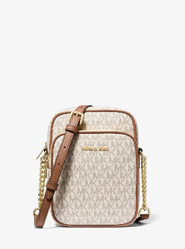 Michael Kors Jet Set Travel Medium Logo Crossbody Bag Vanilla 