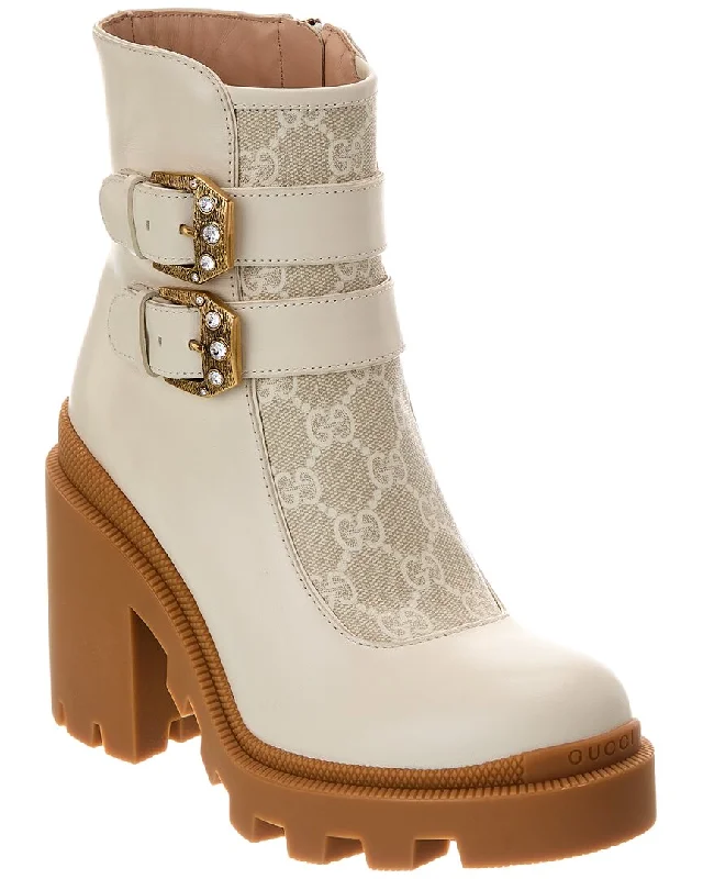 Gucci Gg Supreme Canvas & Leather Boot