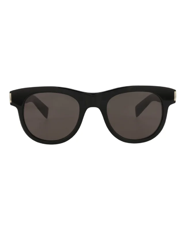 Saint Laurent Unisex Round/Oval Black Black Black Fashion Designer Eyewear