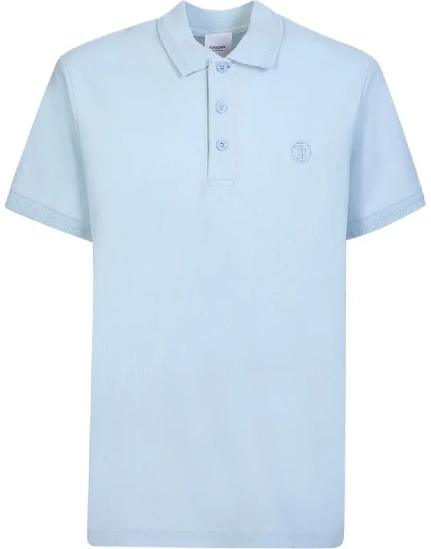Burberry Branded Circle Logo Eddie Sky Blue Polo Shirt