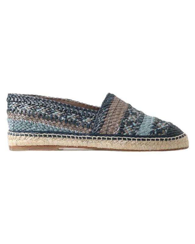 Dolce & Gabbana Gray Leather Buffalo Espadrille Shoes