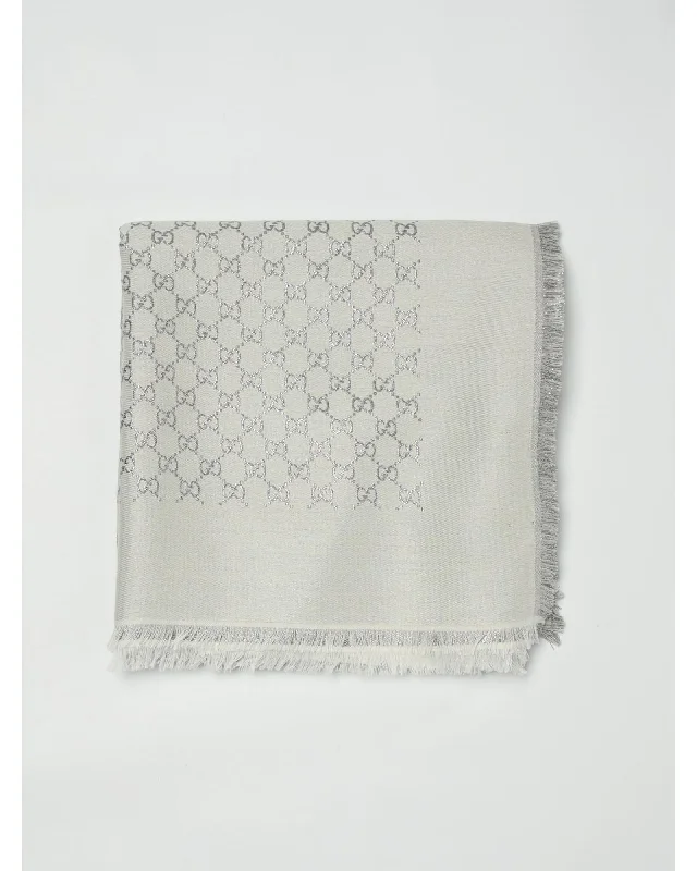 Gucci GG Pattern Scarf Women White Scarves