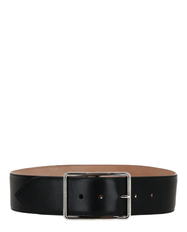 Alexander McQueen Womens Wide Leather Belt