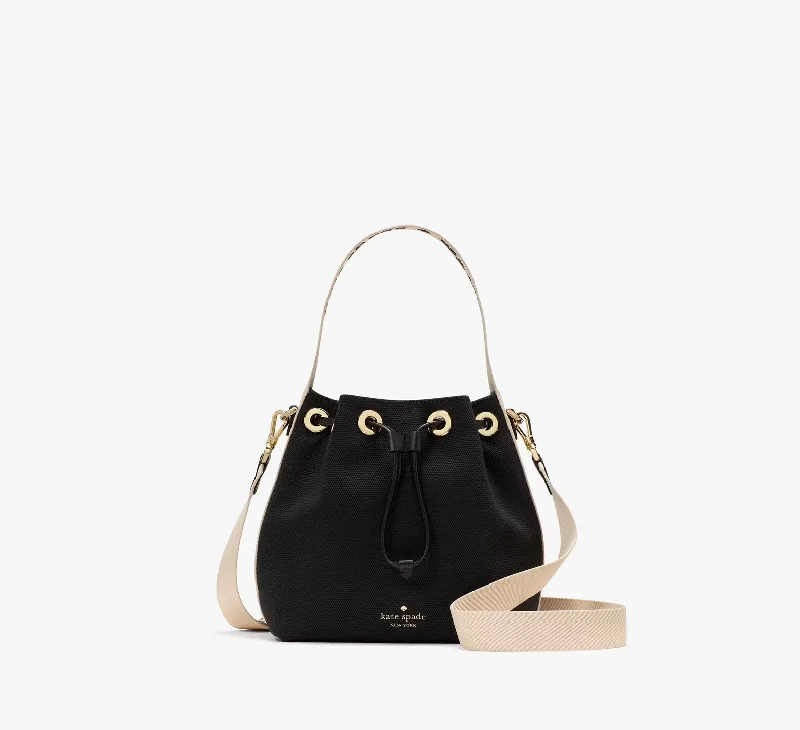 Kate Spade Kip Canvas Bucket Bag Black