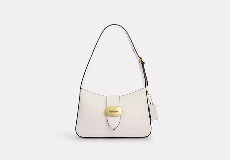 Coach Eliza Shoulder Bag With Zipper Closure Chalk 