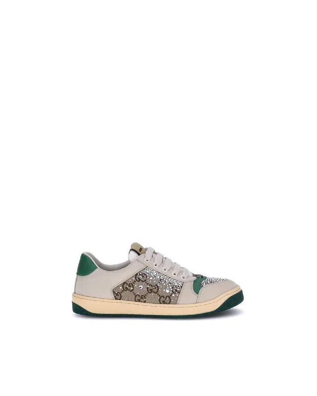 Gucci Screener Sneakers Logo Detail Women Beige