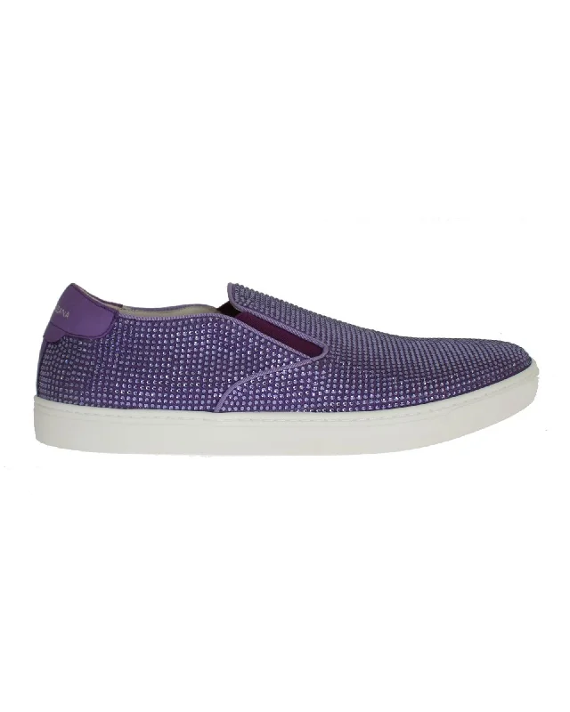 Dolce & Gabbana Strass Fashion Sneakers with Robust Rubber Soles