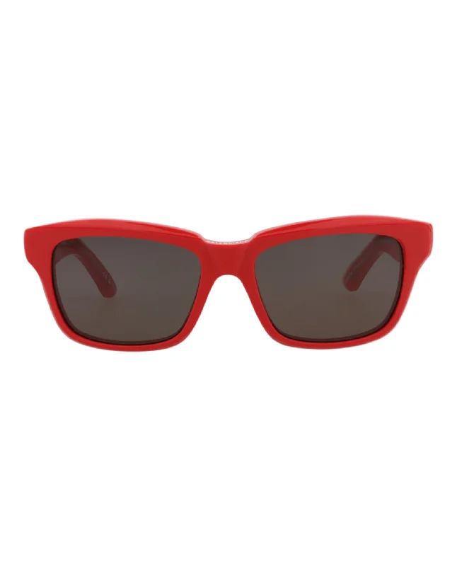 Balenciaga Unisex Square/Rectangle Red Red Grey Fashion Designer Eyewear