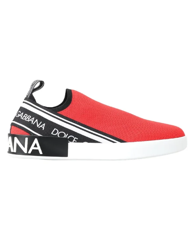 Dolce & Gabbana  Portofino Slip-On Sneakers Red